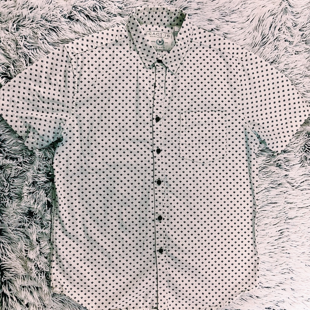 Cactus White Short Sleeve Shirt - Large